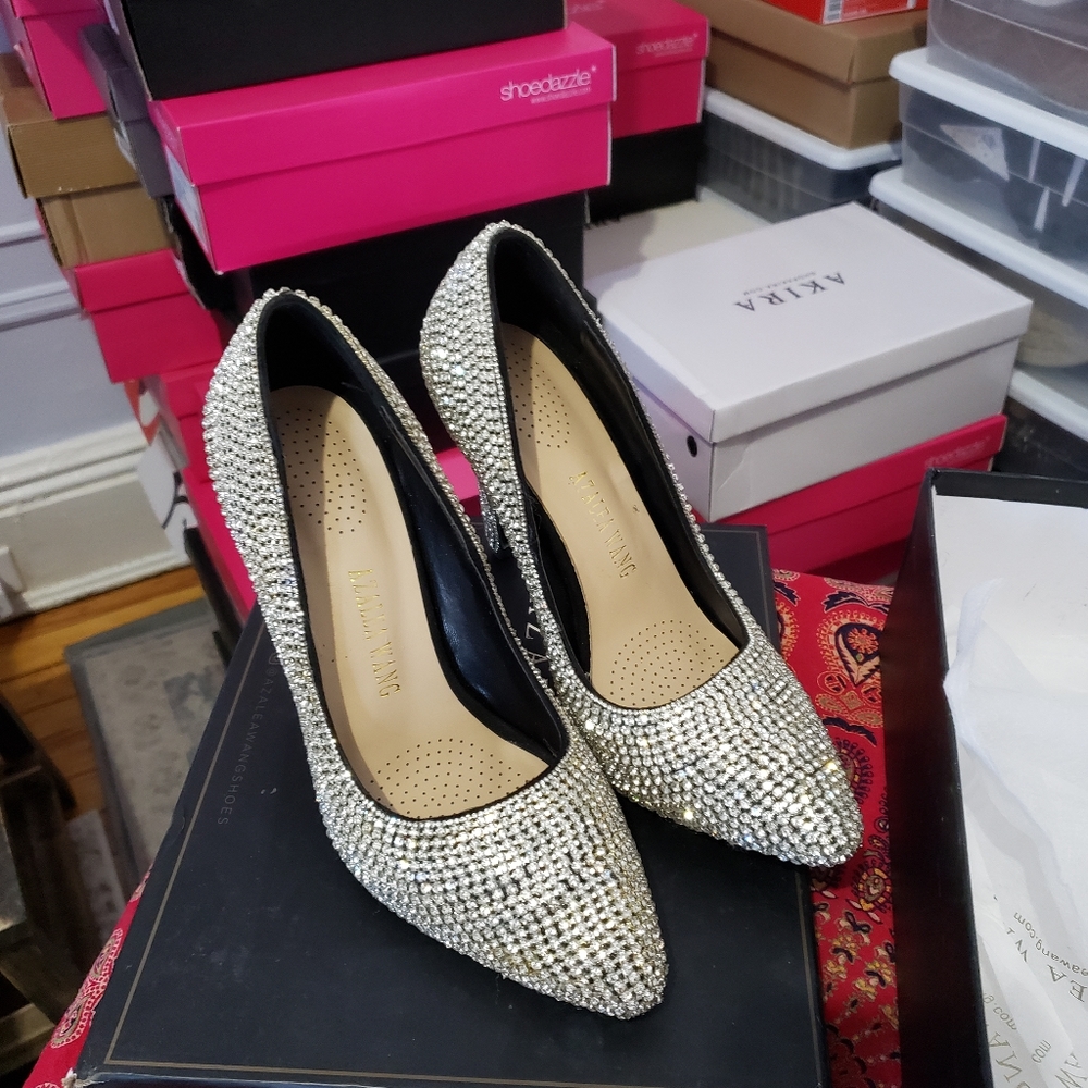 Blinged out, fancy diamond, high quality heels